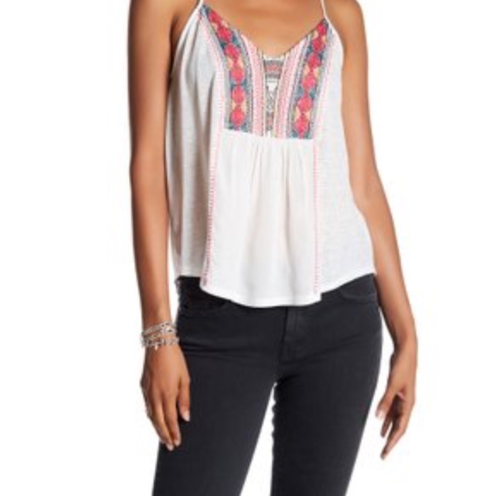 Lucky Brand embroidered tank